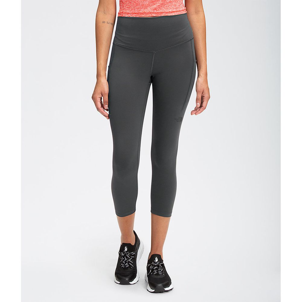 The North Face Leggings Womens Australia - The North Face Motivation High-Rise Pocket Crop Grey Flas